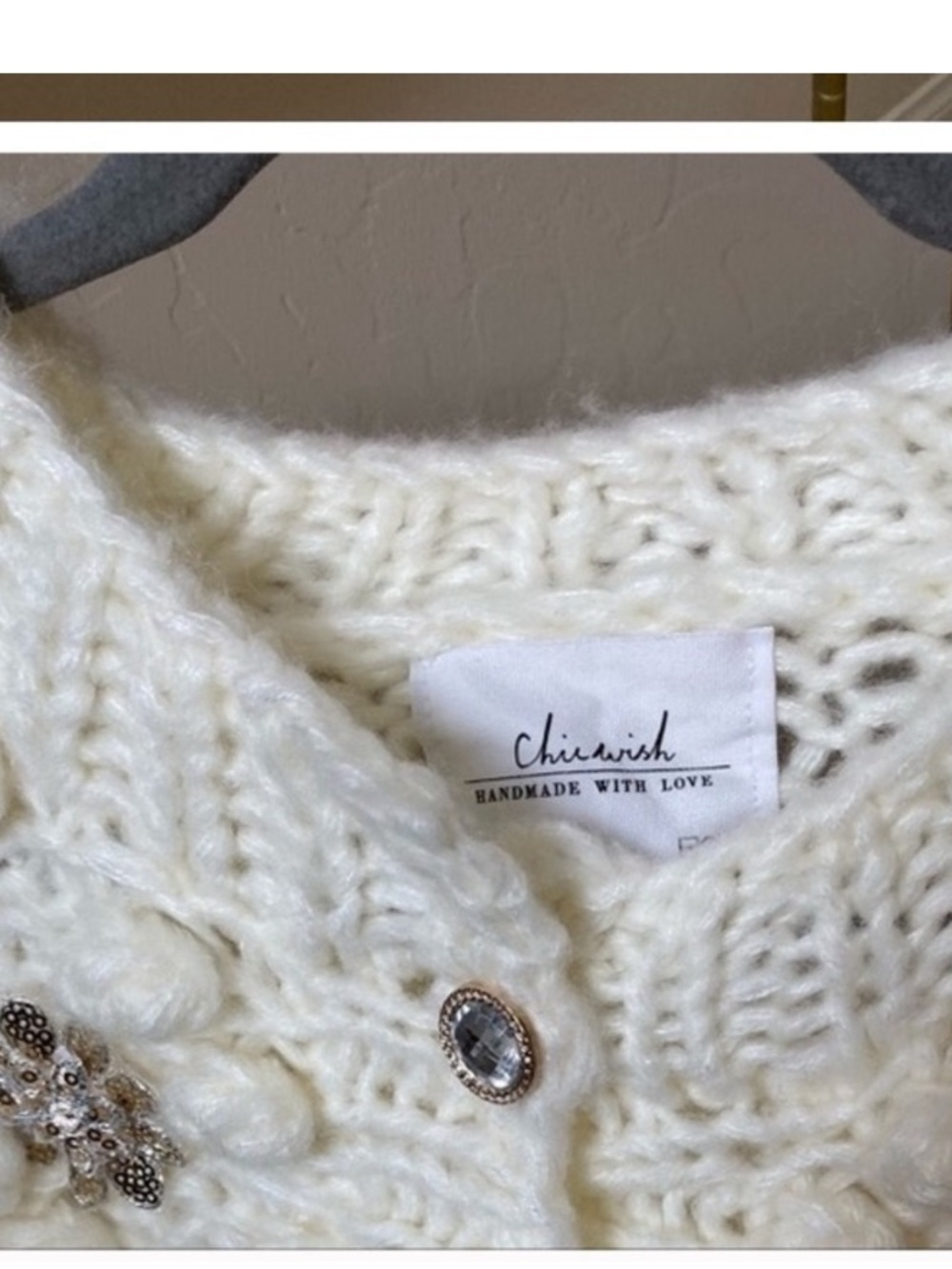 Cute 3D flower cardigan holiday style NWOT winter cottage core coquette - Picture 5 of 6